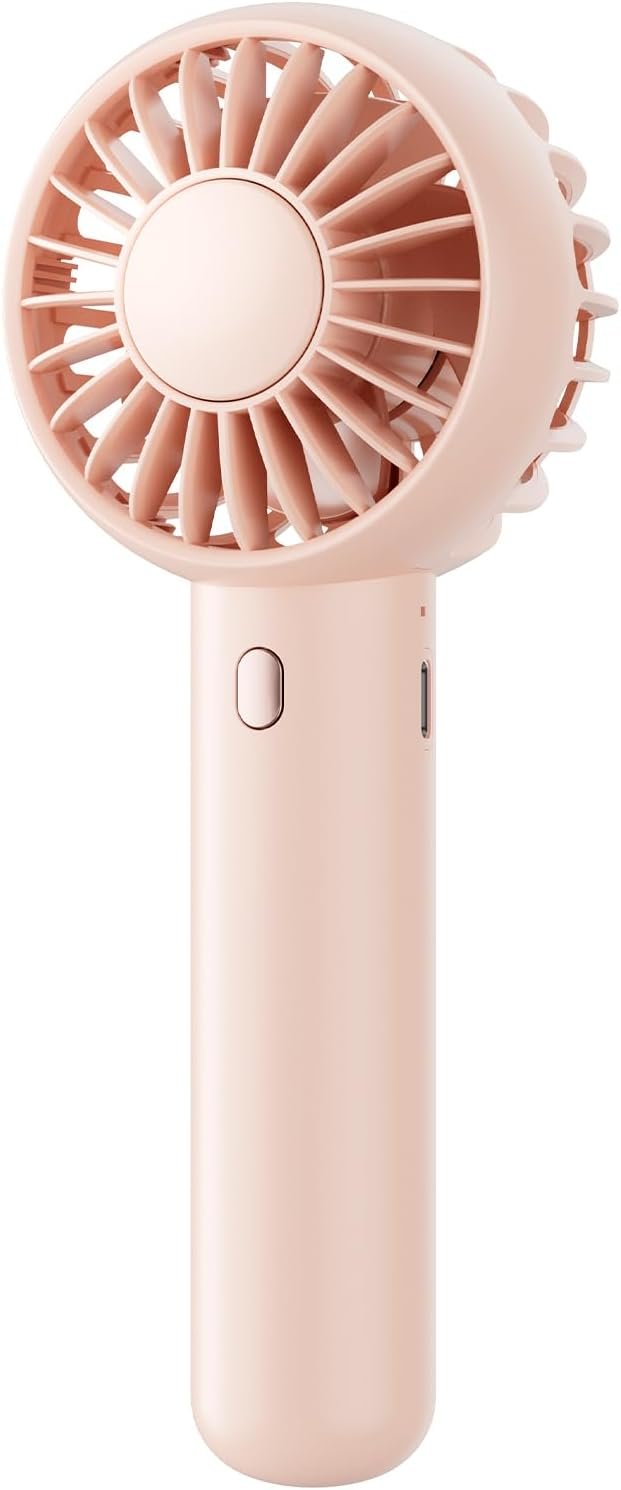 Mini portable fan small and powerful cute design 3 speed personal handheld fan and desktop with base lightweight USB rechargeable for travel lash makeup summer gift