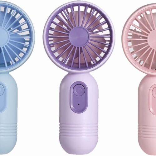 Mini USB handheld fan 3 pack cute battery operated lightweight small personal fan with 3 speeds and USB rechargeable eyelash fan