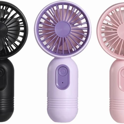 Mini portable fan 3 pack cute handheld battery operated lightweight small personal fan with 3 speeds and USB rechargeable eyelash fan for stylish girl kids women men office outdoor travel camping