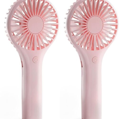 Portable mini USB handheld fan powerful personal fan with 3 speeds cute and small USB rechargeable for travel lash makeup outdoor home 2 pack