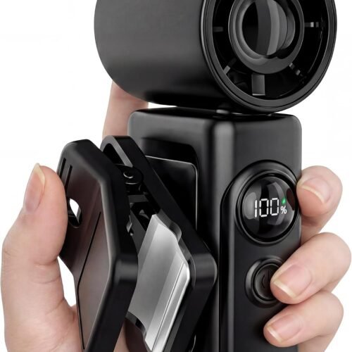 Portable handheld fan mini clip on fan with 4 speeds USB C fast charging power display handheld and clip on dual mode lightweight personal fan for travel office outdoor stroller