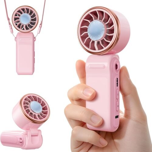 Mini USB handheld fan with ice cooling lightweight pocket turbo fan rechargeable 3 speed foldable personal fan for travel beach