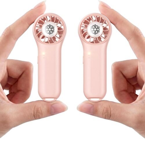 2 pack mini USB handheld fan portable fan 4 speed personal small fan cute pocket makeup fan lash fan rechargeable cooling fan for travel