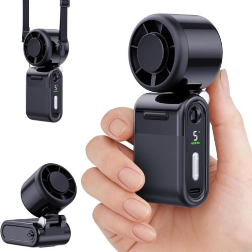 Mini portable handheld turbo fan small but mighty whisper quiet long lasting 5 speed high velocity personal fan for outdoor travel gifts