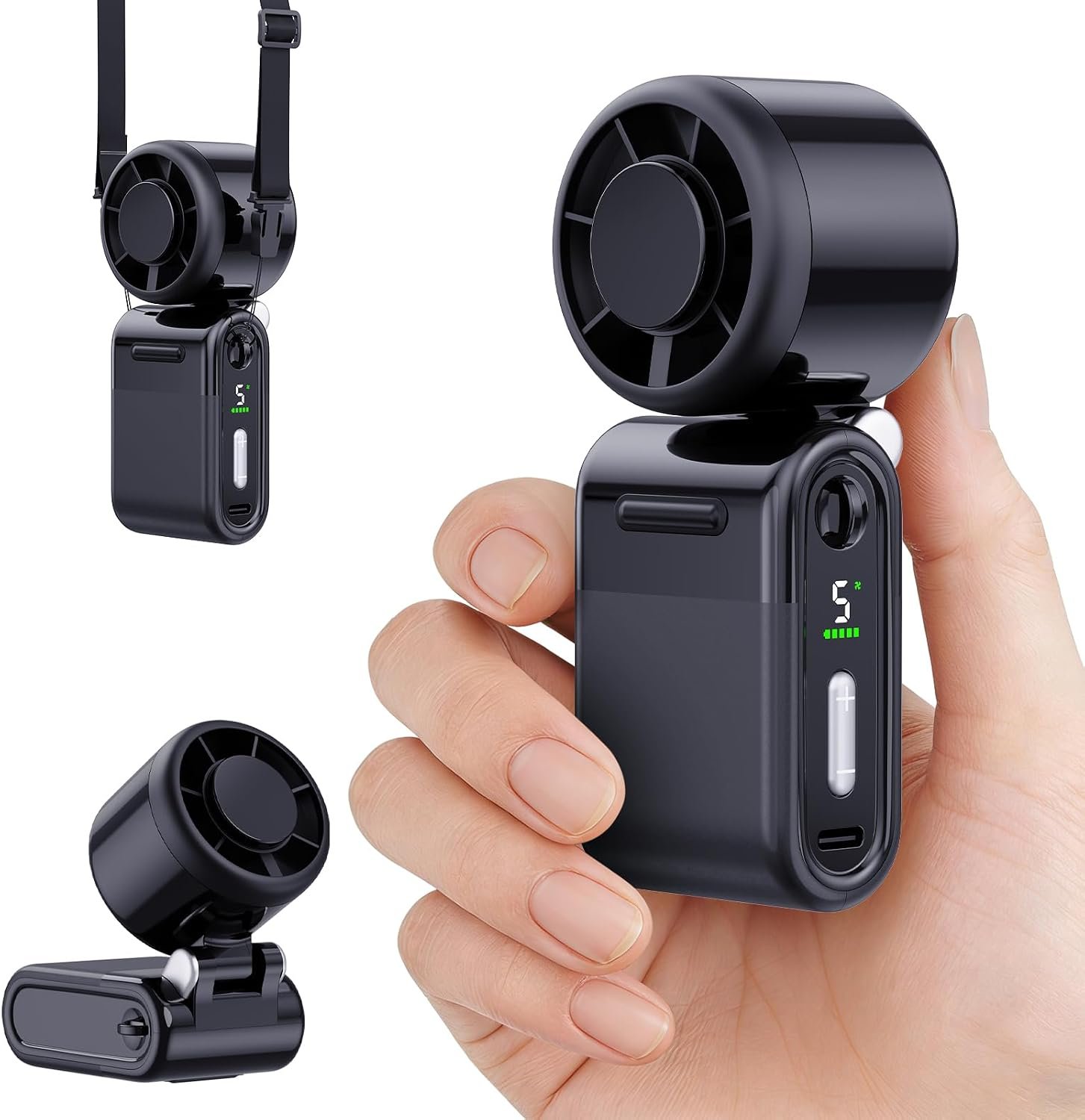 Mini portable handheld turbo fan small but mighty whisper quiet long lasting 5 speed high velocity personal fan for outdoor travel gifts