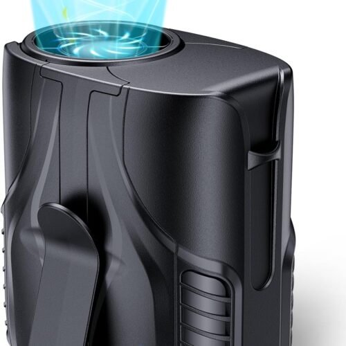 Portable personal waist fan and neck fan brushless motor quiet operation clip on personal body cooling for camping worksites outdoor
