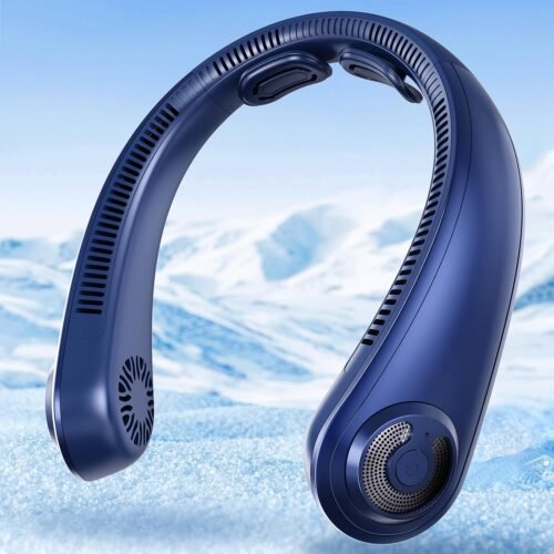 Portable neck fan with neck support 5 speeds lightweight rechargeable hands free wearable fan that blows cold air for hot flashes travel gifts