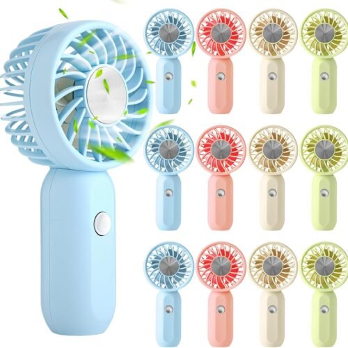 12 pack mini USB handheld fan bulk for travel 3 speeds rechargeable USB battery operated small personal eyelash fan for women outdoor cute style